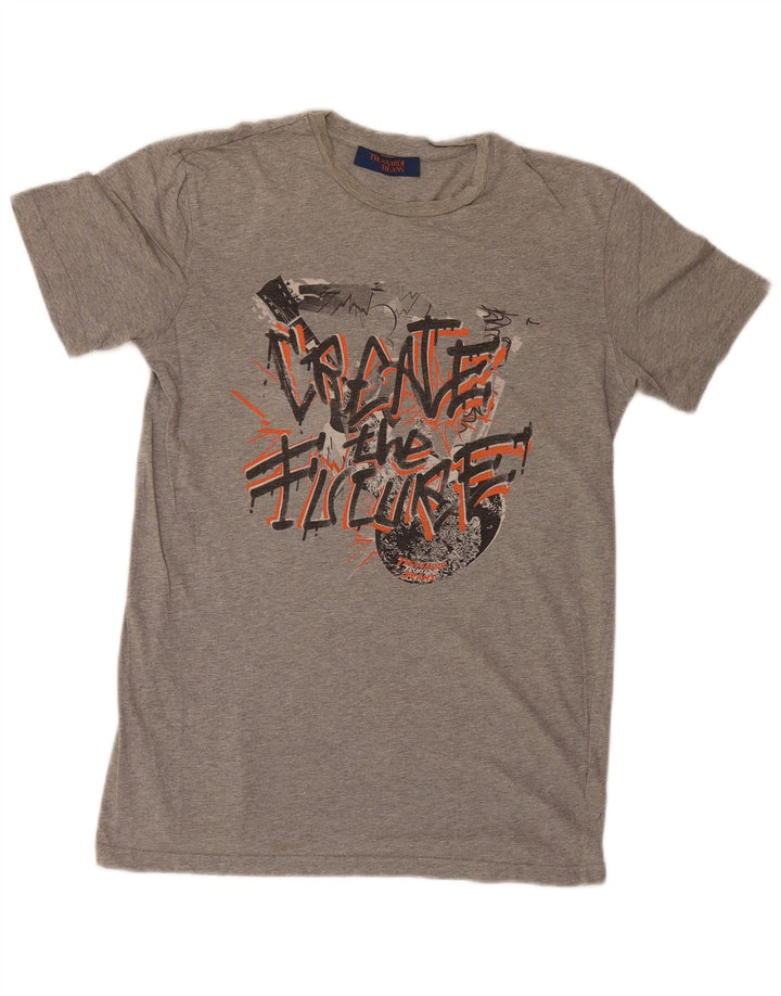 Trussardi Jeans Herren-T-Shirt mit Grafik, Größe S, Grau