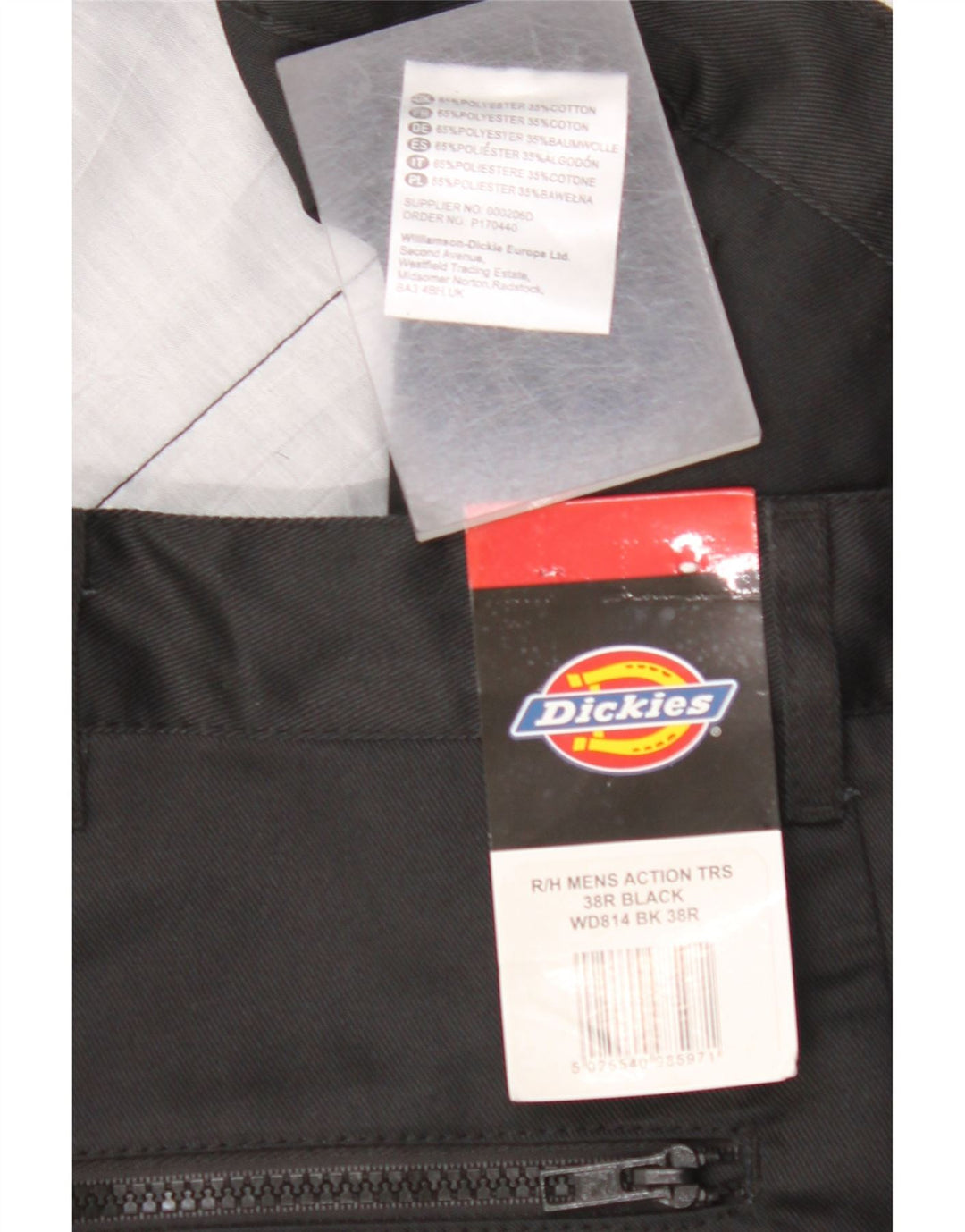 DICKIES Gerade Herren-Cargohose, W38, L30, Schwarz, Polyester