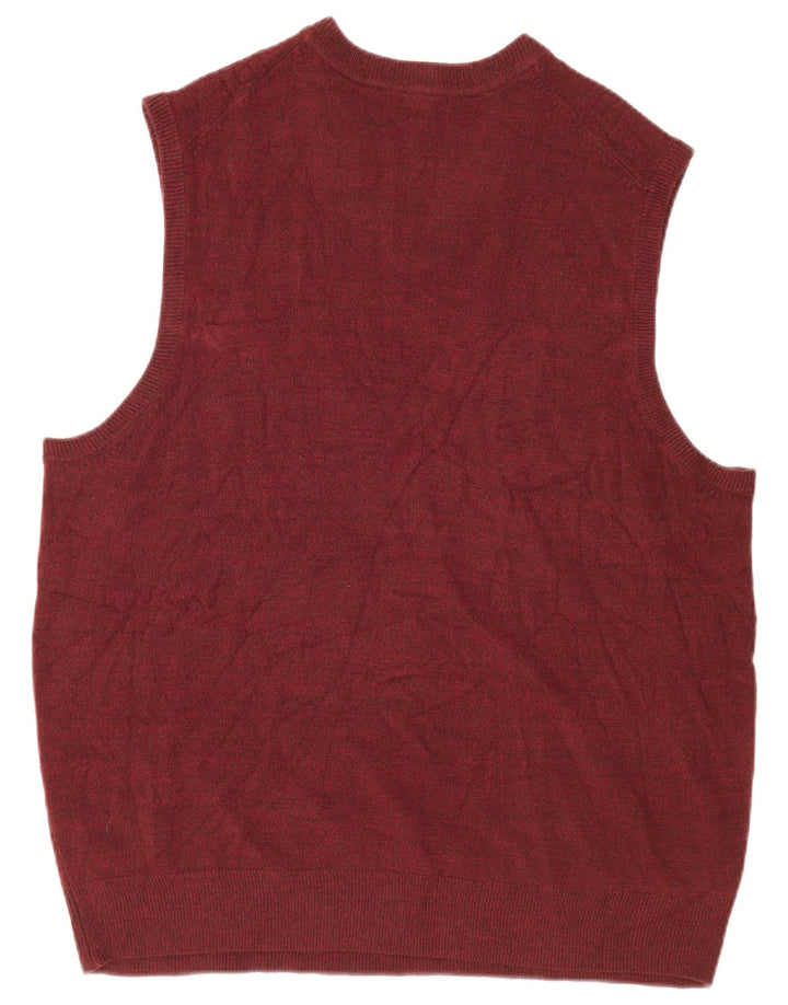 DOCKERS Herren Weste Tank Top 2XL Burgund Karo Acryl