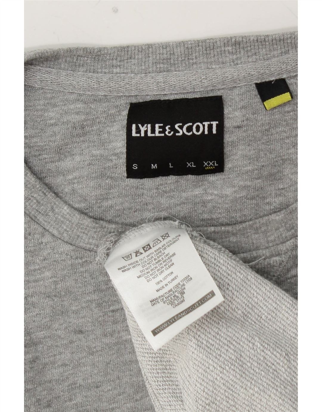 LYLE & SCOTT Herren-Pullover mit Rundhalsausschnitt, 2XL, graue Baumwolle