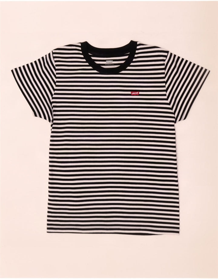 Levi's Damen T-Shirt Top UK 10 Small Schwarz gestreift