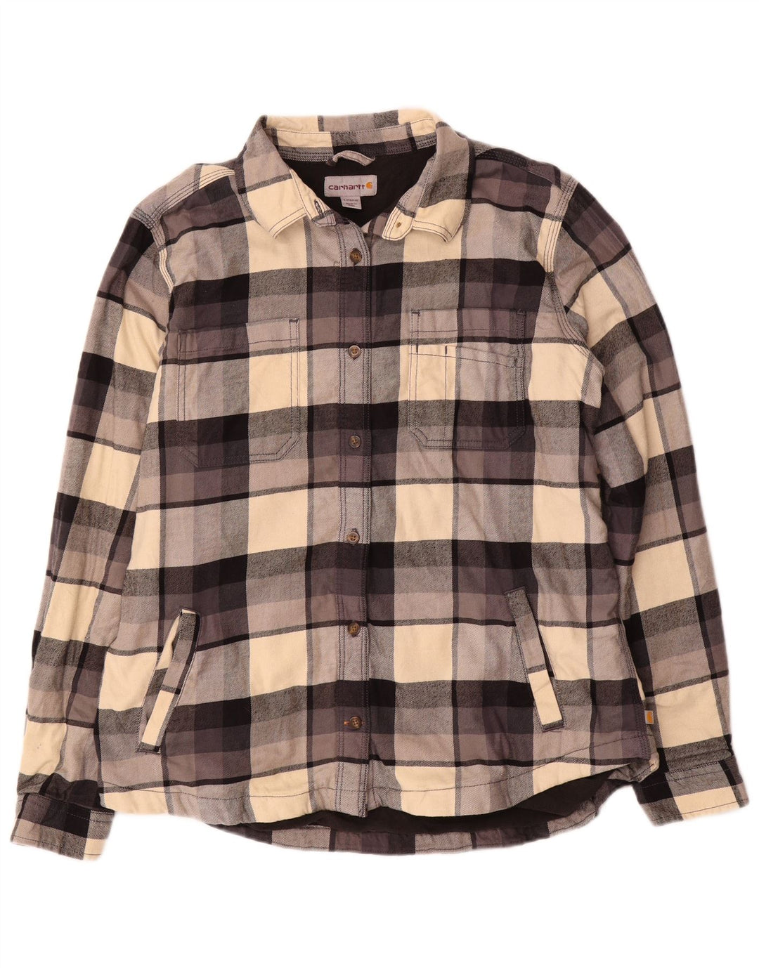 Carhartt Womens Lumberjack Flannel Shirt US 12/14 Großes mehrfarbiges Karomuster