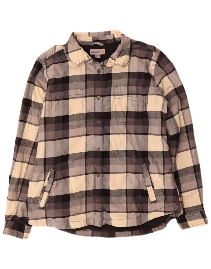 Carhartt Womens Lumberjack Flannel Shirt US 12/14 Großes mehrfarbiges Karomuster