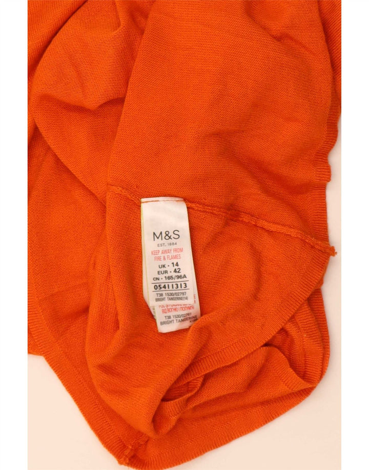 Marks & Spencer Damen Blusenoberteil UK 14 Mittelorange Acryl