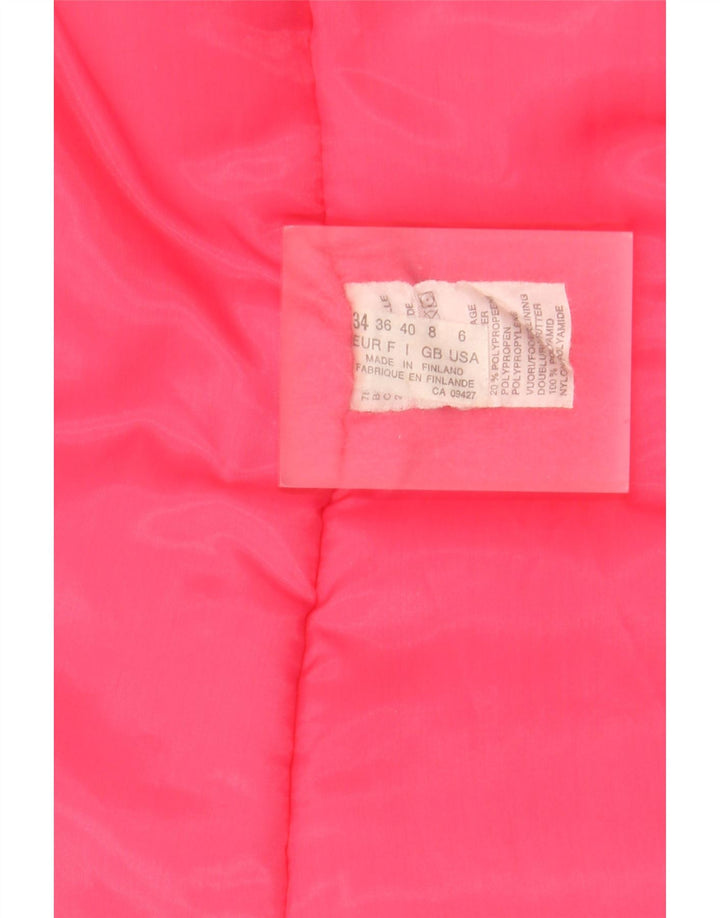 Vintage Damen Übergroßer gepolsterter Mantel UK 8 Kleine rosa Baumwolle