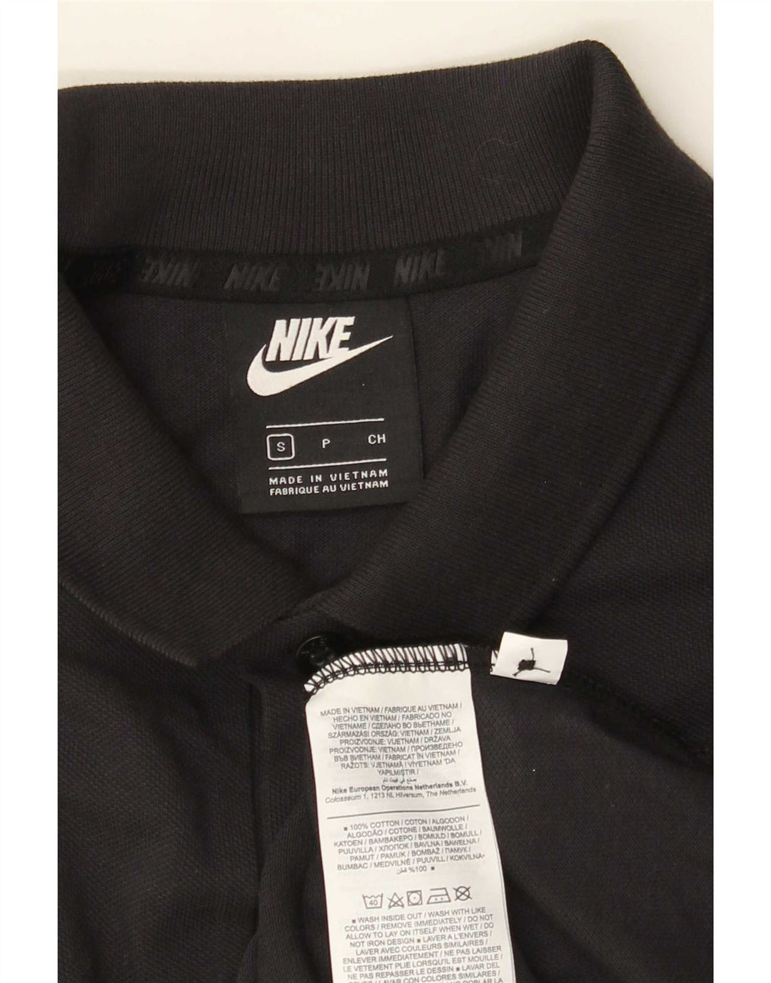 Nike Herren-Poloshirt, Größe S, schwarze Baumwolle