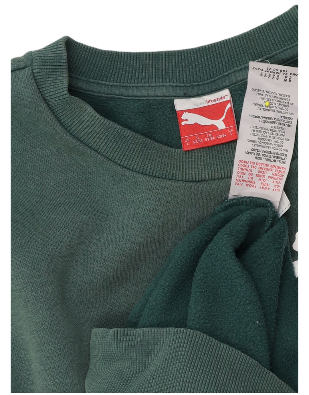 Puma Herren Grafik-Sweatshirt-Pullover, groß, grüne Baumwolle