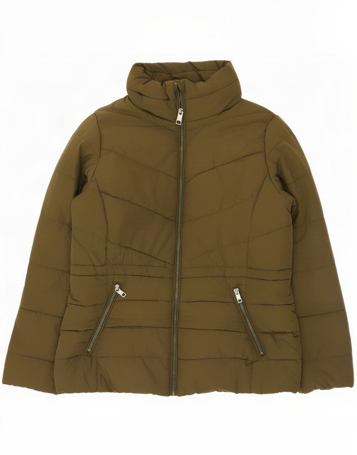 Marks & Spencer Damen Wattierte Jacke UK 14 Large Khaki Polyester