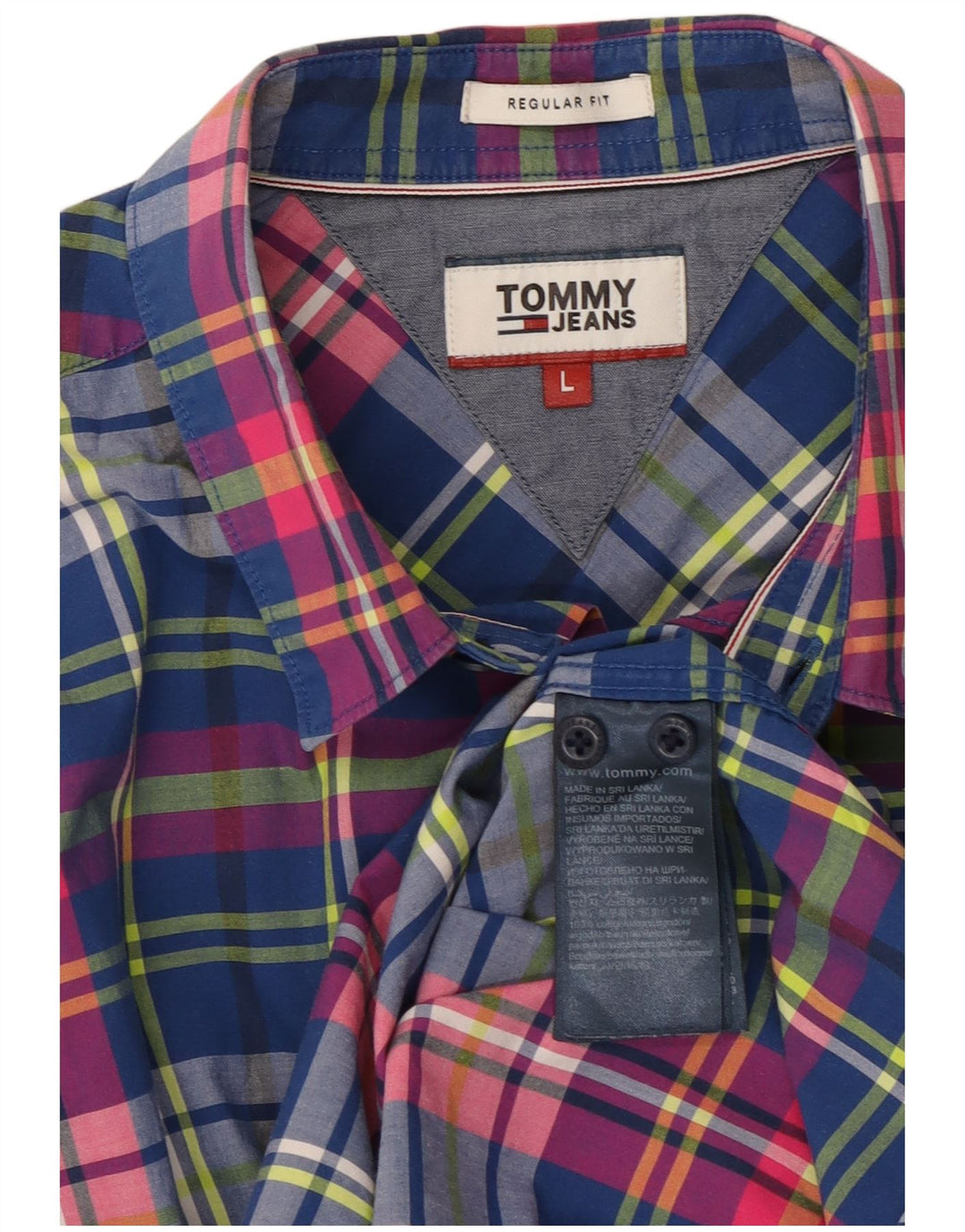 TOMMY HILFIGER Herren-Hemd mit normaler Passform, groß, mehrfarbig, kariert, Baumwolle