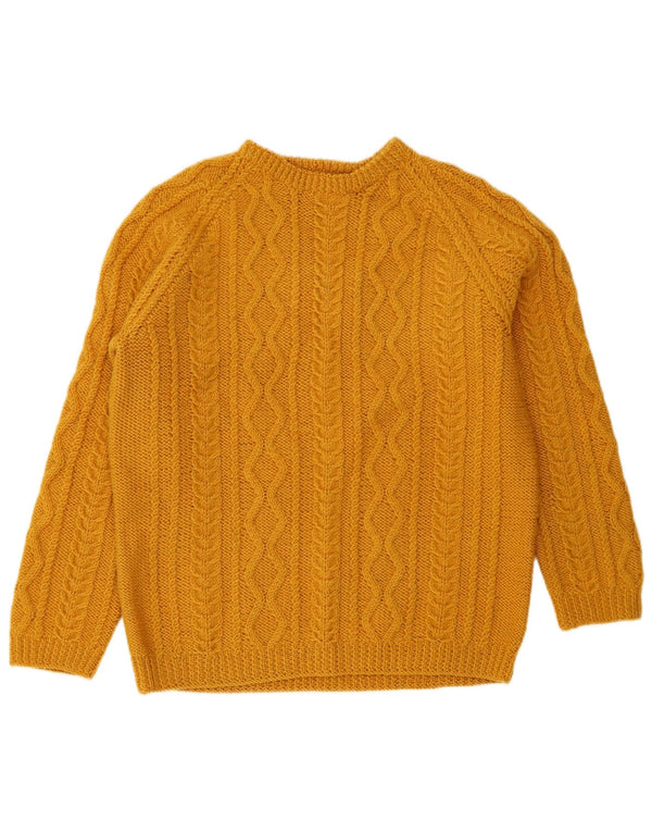 Vintage Damen Pullover mit U-Boot-Ausschnitt, UK 16, Groß, Gelb