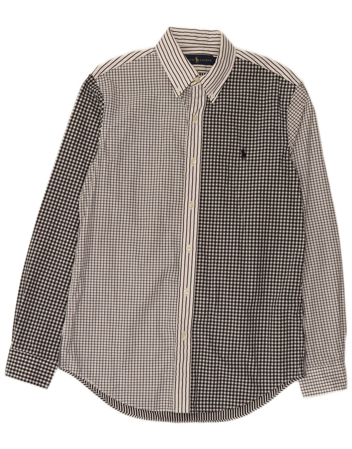 Ralph Lauren Herrenhemd Small Schwarz Patchwork Baumwolle