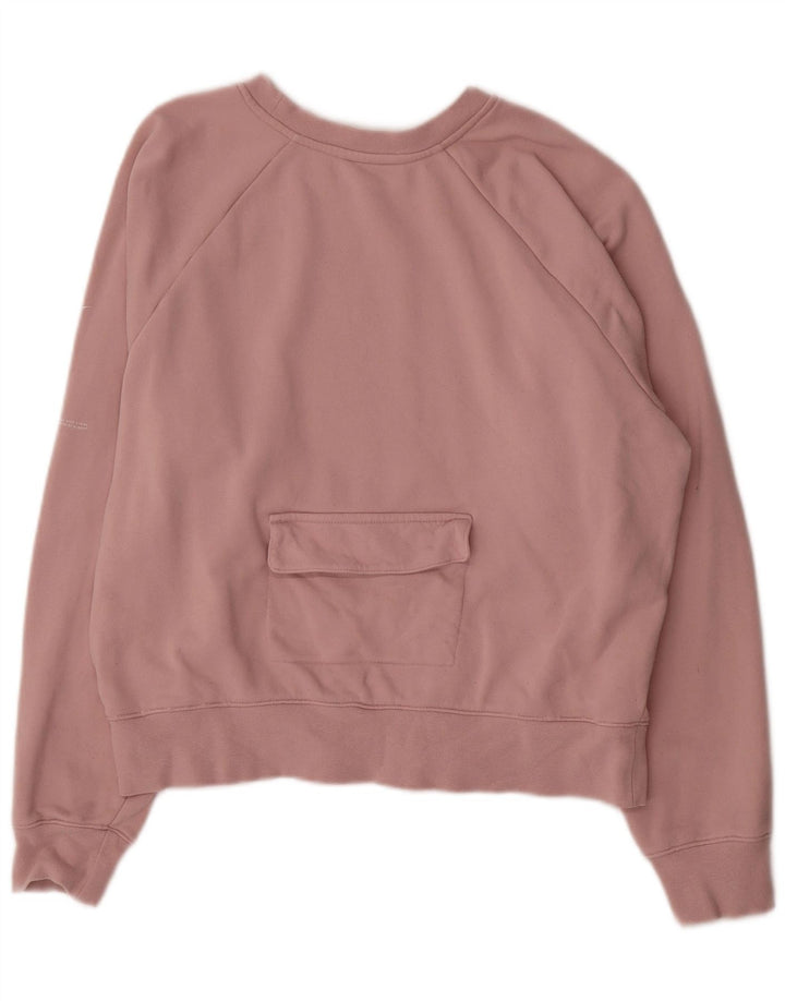 Nike Damen Sweatshirt Pullover UK 16 Large Rosa Baumwolle