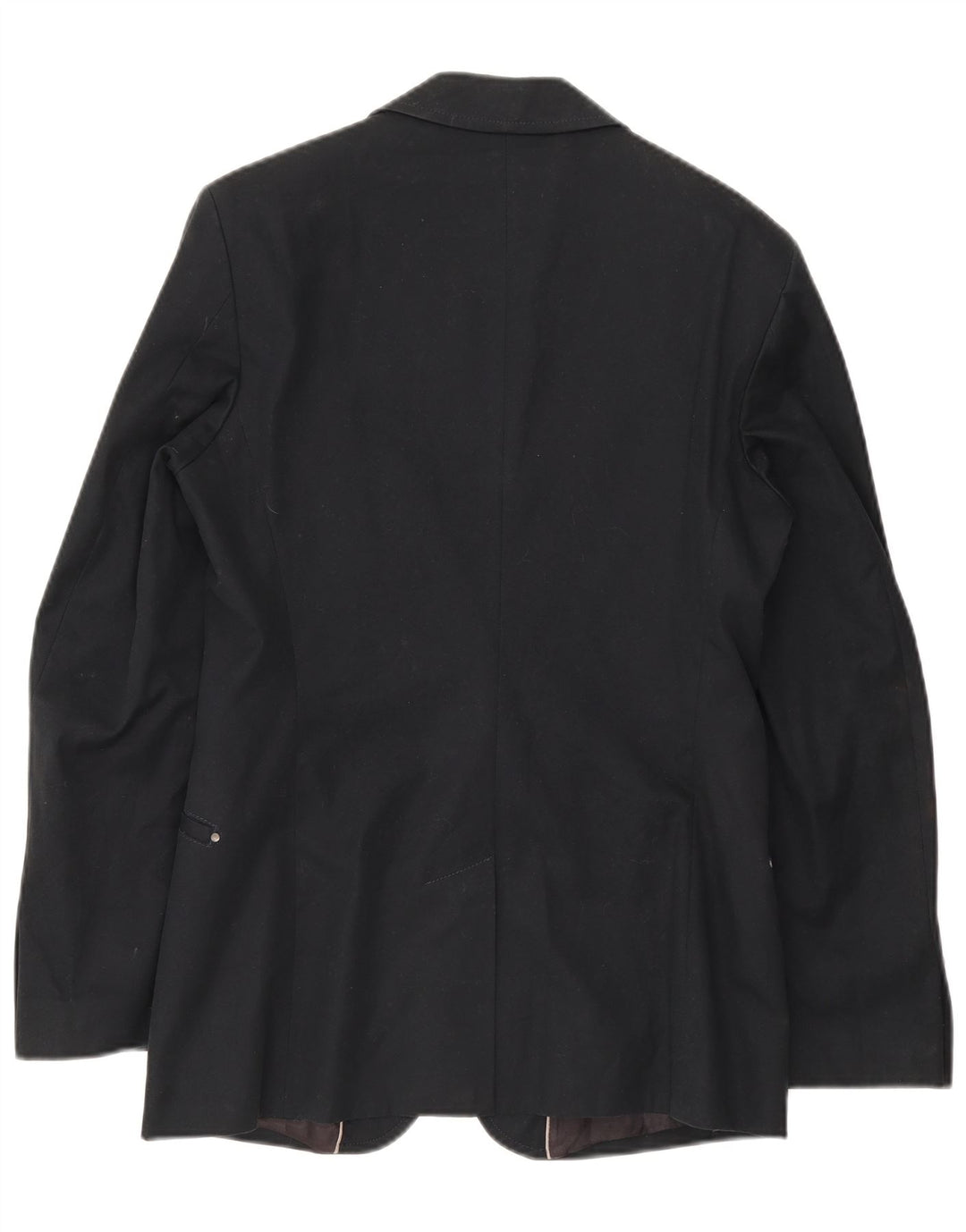 Zara Herren-Blazer mit 2 Knöpfen, Größe IT 48, mittelmarineblaue Baumwolle