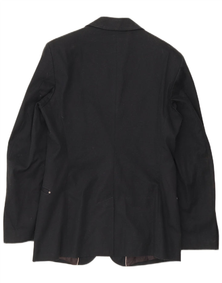 Zara Herren-Blazer mit 2 Knöpfen, Größe IT 48, mittelmarineblaue Baumwolle