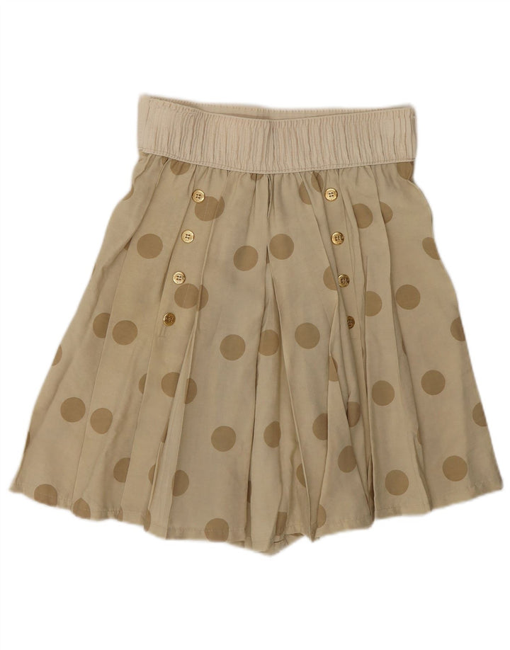 Vintage Damen High Waist Cullotes Shorts W28 Medium Beige Polka Dot