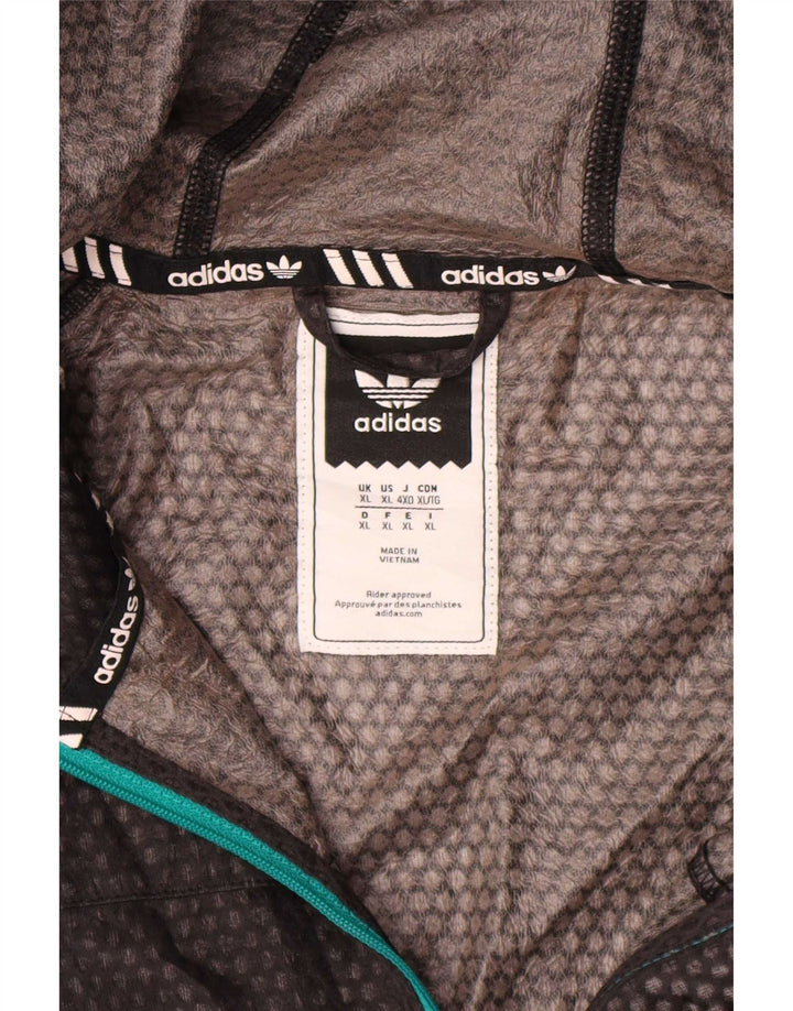 Adidas Herren Kapuzen-Regenjacke UK 42 XL Schwarz Polyester