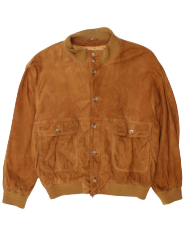 Vintage Herren Wildleder Bomberjacke UK 42 XL Braun