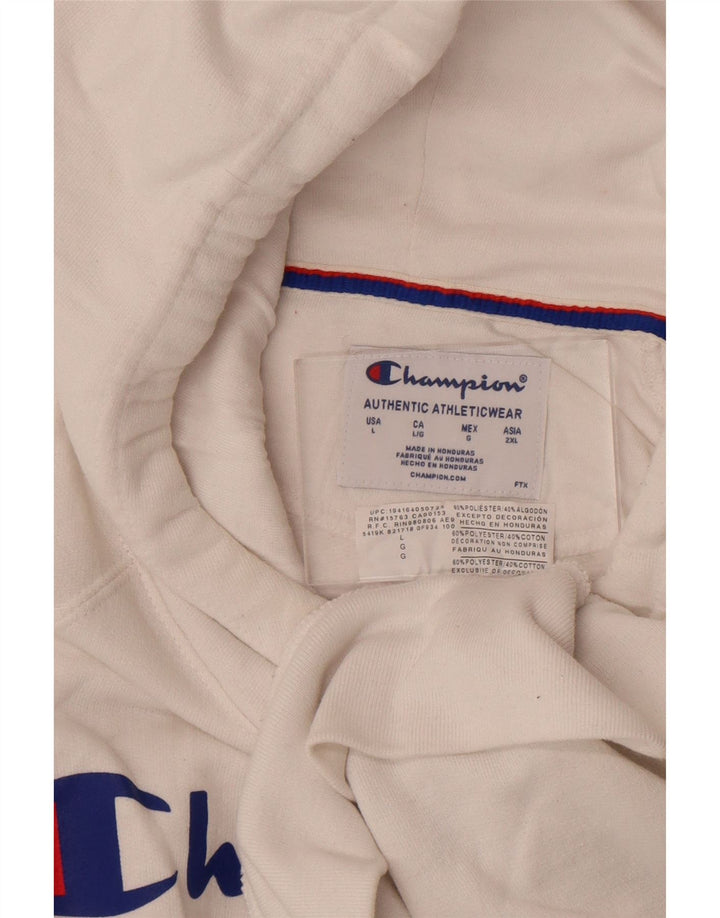 Champion Herren-Kapuzenpullover mit Grafik, groß, aus weißem Polyester