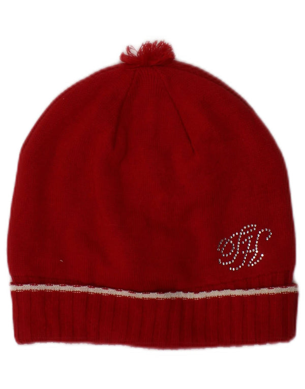 Tommy Hilfiger Damen-Strickmütze, Größe L/XL, rote Baumwolle