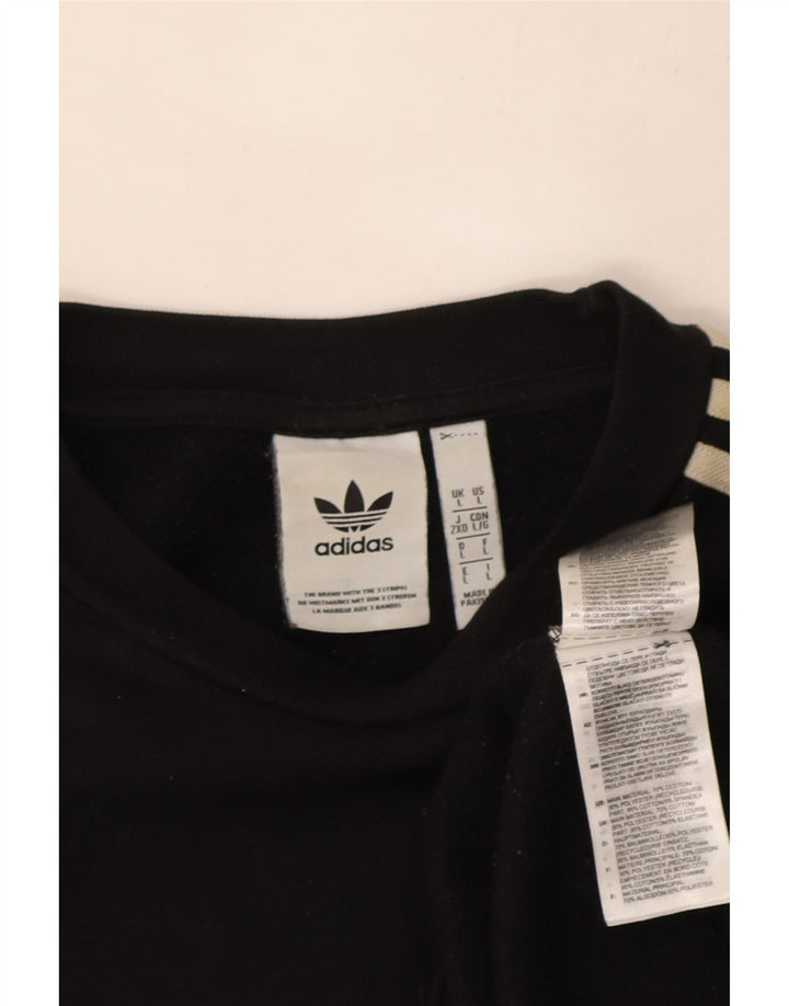 Adidas Herren Sweatshirt Pullover Large Schwarz Baumwolle