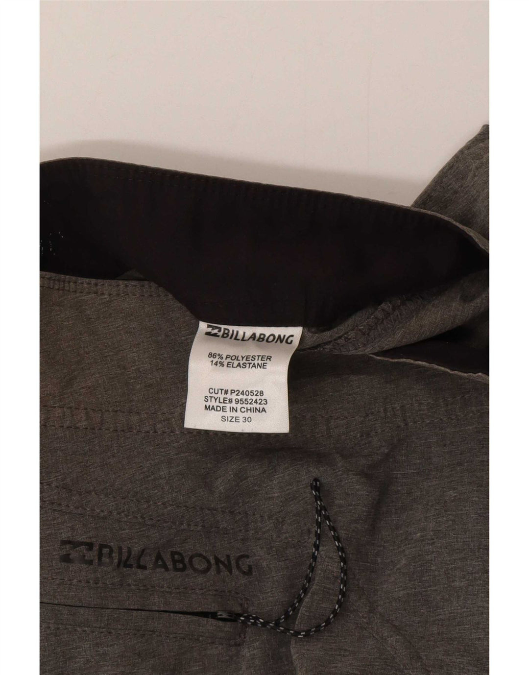 Billabong Herren-Badeshorts aus mittelgrau gestreiftem Polyester