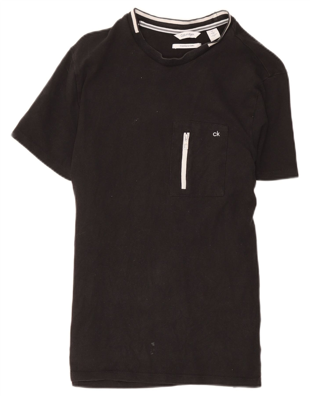 Calvin Klein Herren T-Shirt Top Small Schwarz Baumwolle
