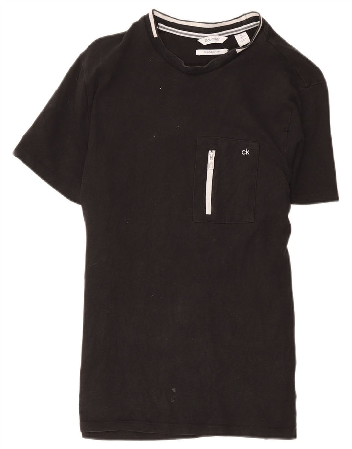 Calvin Klein Herren T-Shirt Top Small Schwarz Baumwolle