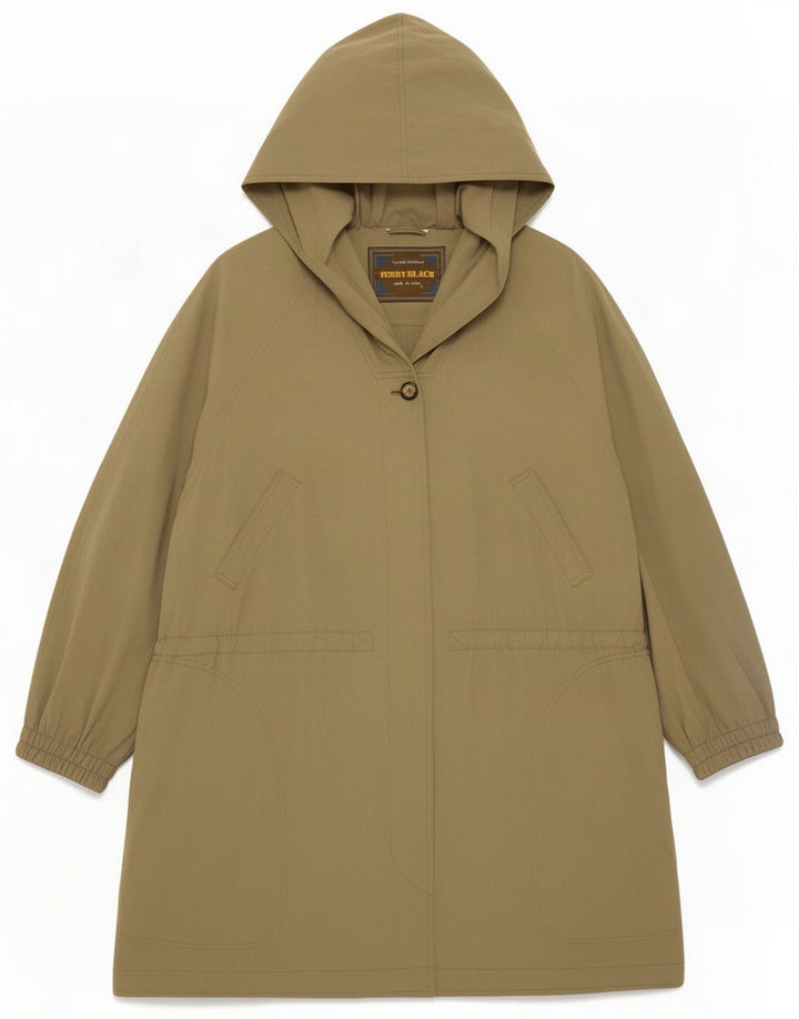 Penny Black Womens Hooded Oversized Parka Jacket IT 44 Medium Khaki