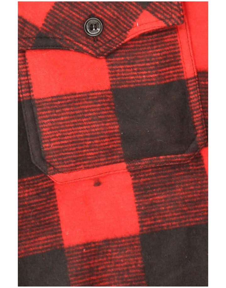 Vintage Herren-Overshirt, Flanellhemd, groß, rot kariert, Baumwolle