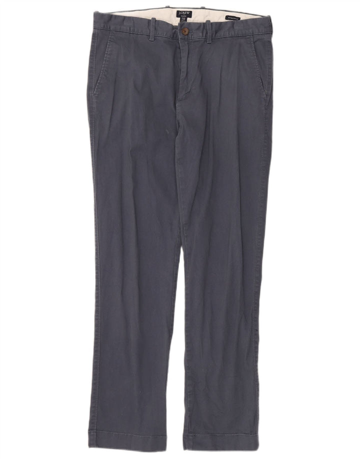 J. CREW Herren Flex Straight Chino Hose W33 L32 Marineblaue Baumwolle