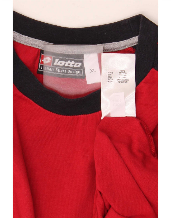 Lotto Herren-Top, langärmelig, XL, rot, Colourblock-Baumwolle