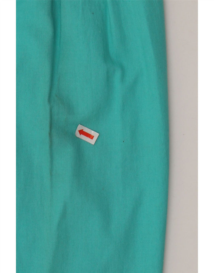 VINTAGE Chino-Hose mit hohem Bund für Damen, W28, L27, türkisfarbene Baumwolle