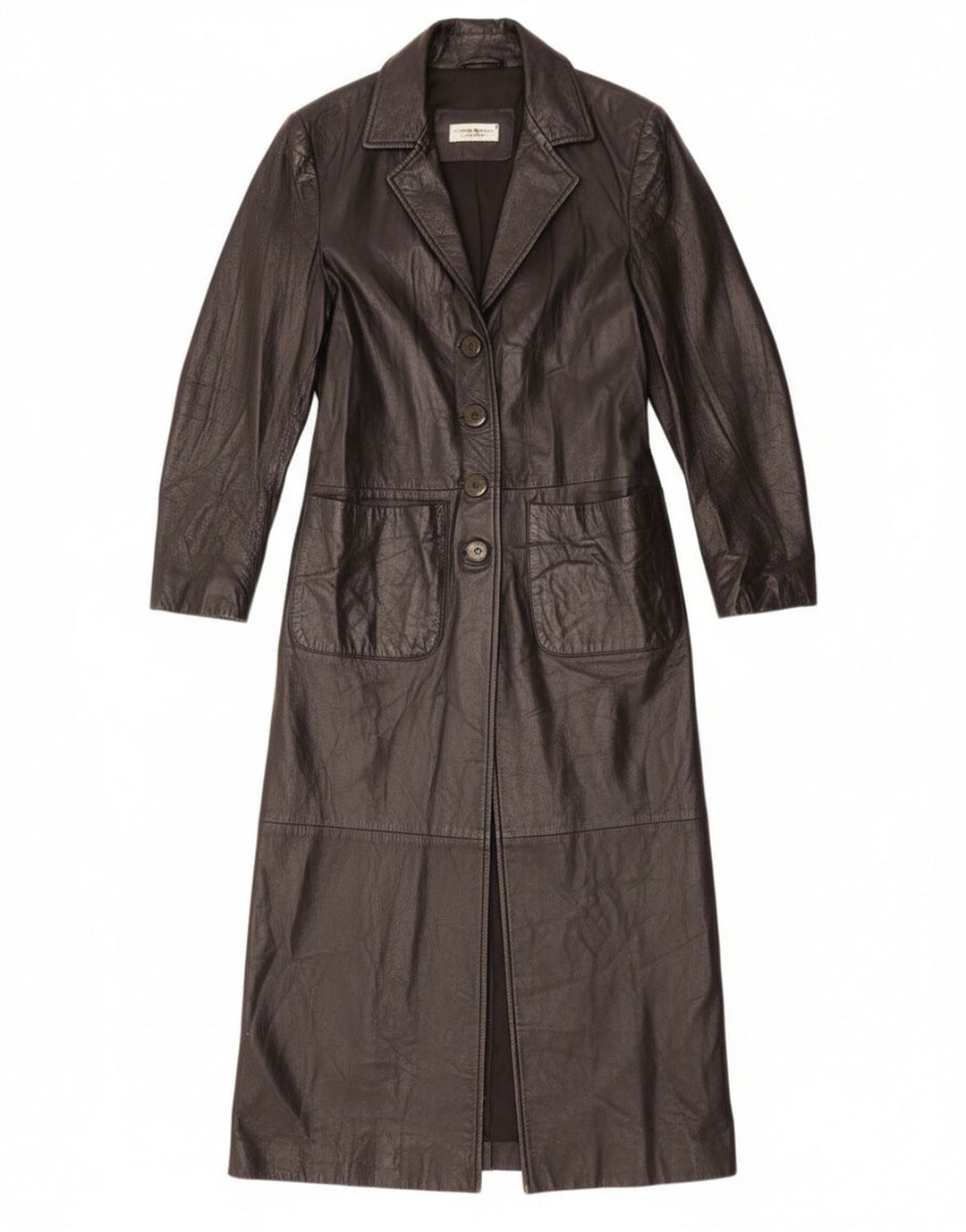 Ashley Brooke Damen Ledermantel UK 10 Small Schwarzes Leder