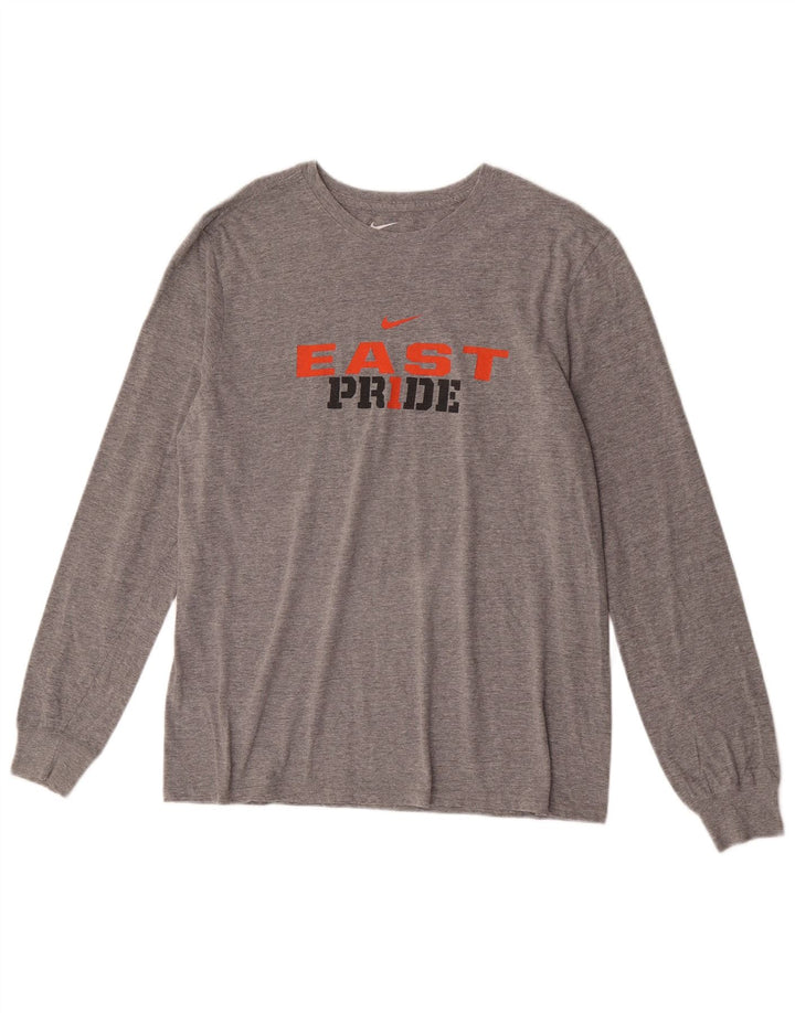 Nike Herren Athletic Cut Graphic Top Langarm Große graue Baumwolle