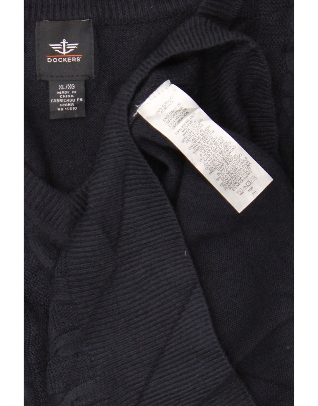 Dockers Herren Weste Tank Top XL Marineblau Acryl