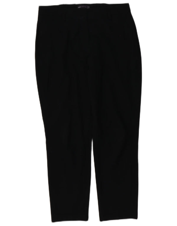 Marks & Spencer Damen Gerade geschnittene Hose UK 10 Small W30 L25 Schwarz