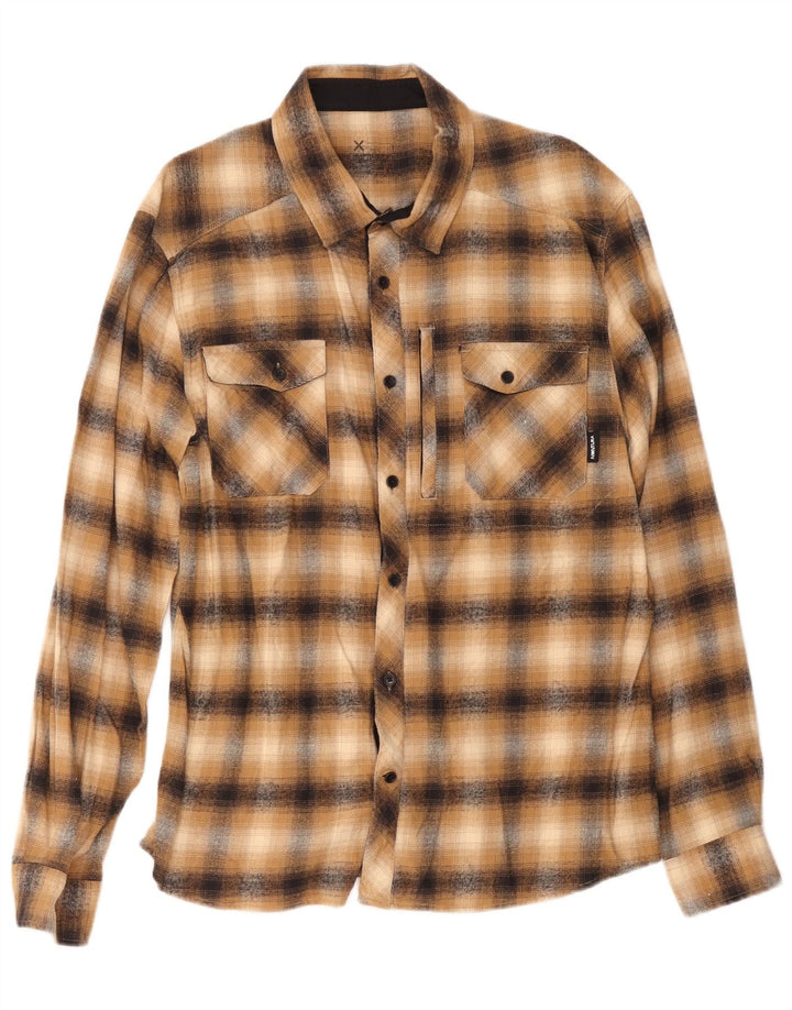 Montura Herren-Flanellhemd XL, braun kariert, Baumwolle