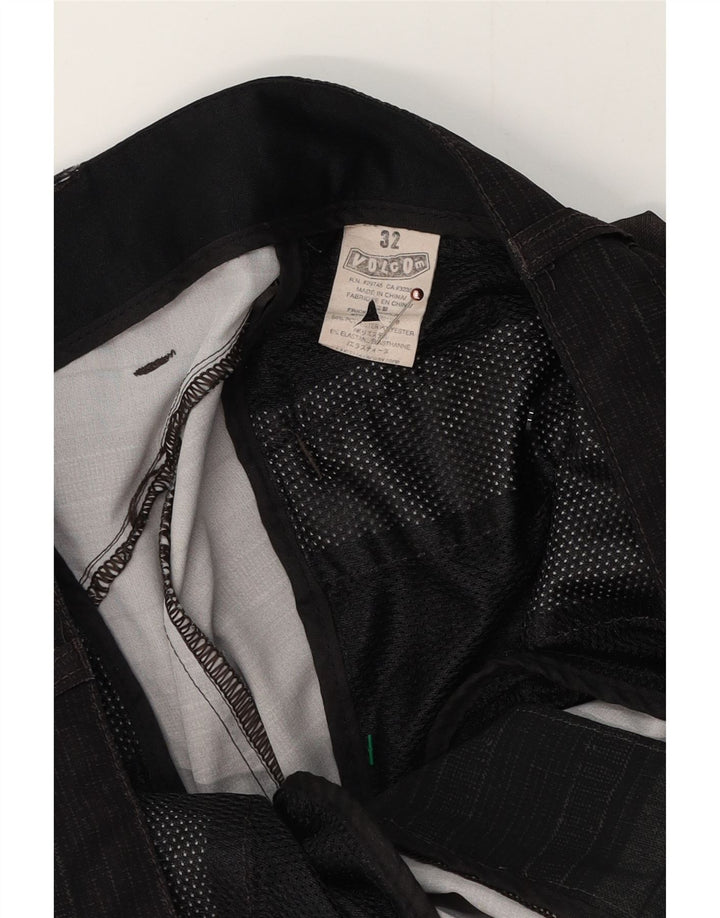 VOLCOM Herren Cargoshorts W32 Großes grau gestreiftes Polyester