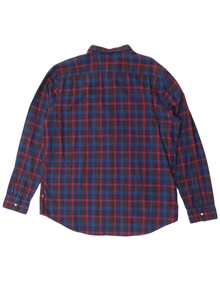 Levi's Herrenhemd 2XL, blau kariert, Baumwolle