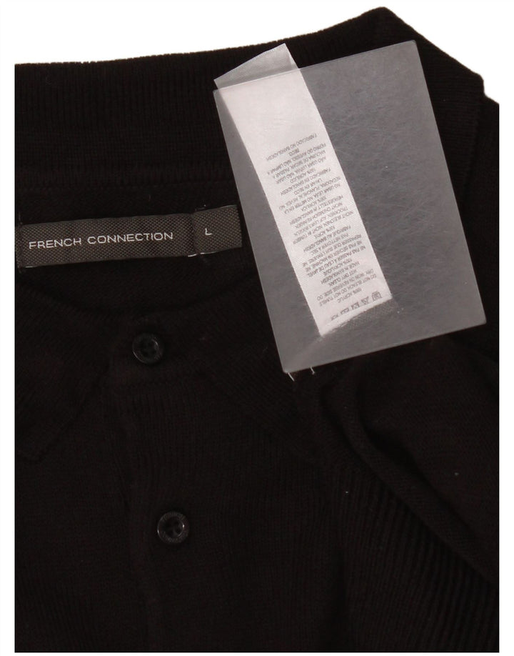 French Connection Herren-Pullover mit Rollkragen, groß, aus schwarzem Acryl