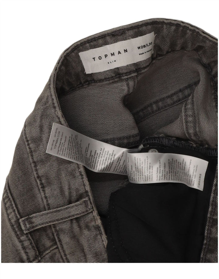 Topman Herren Slim Jeans W28 L30 Graue Baumwolle