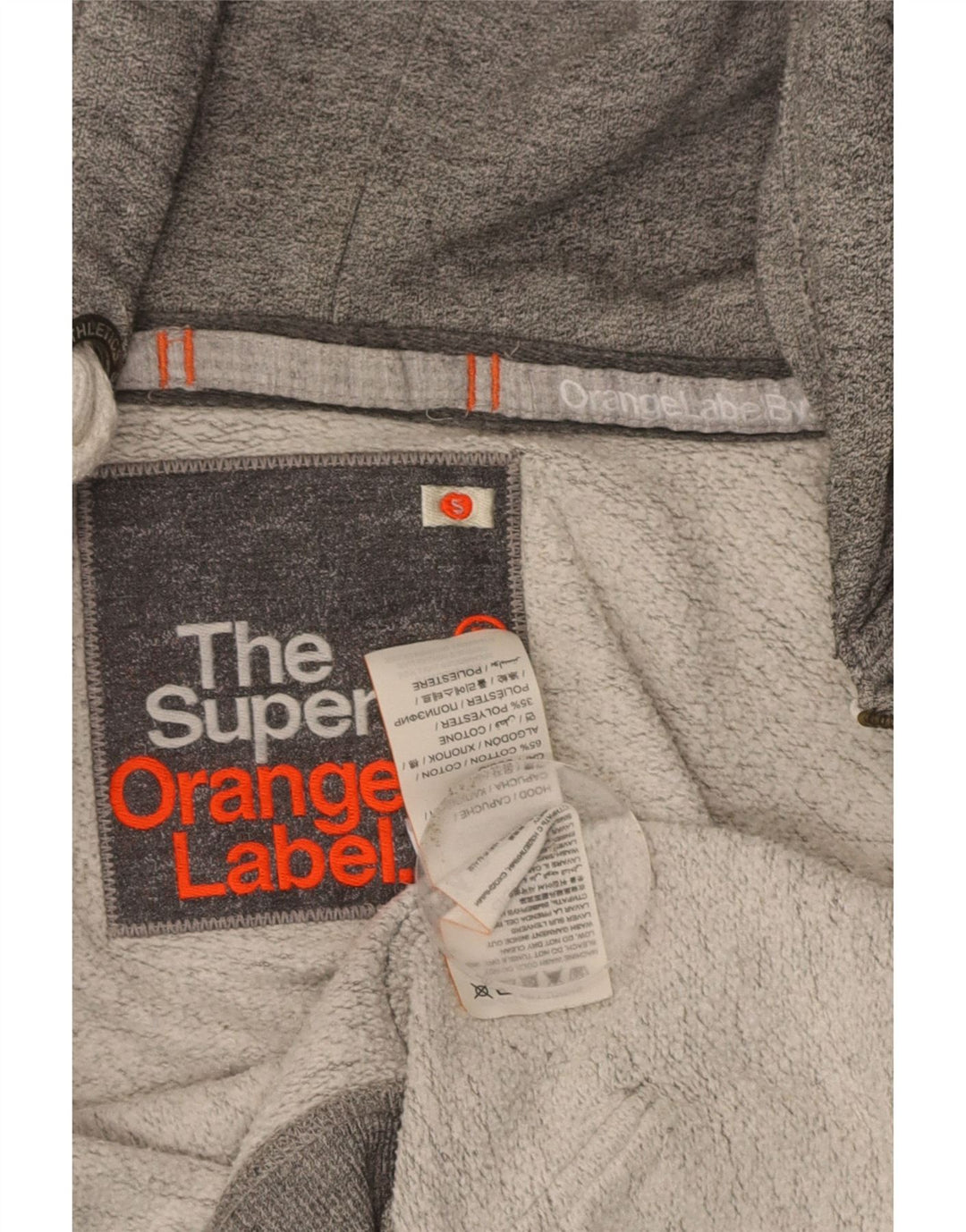 SUPERDRY Mens Zip Hoodie Sweater Small Grey Cotton