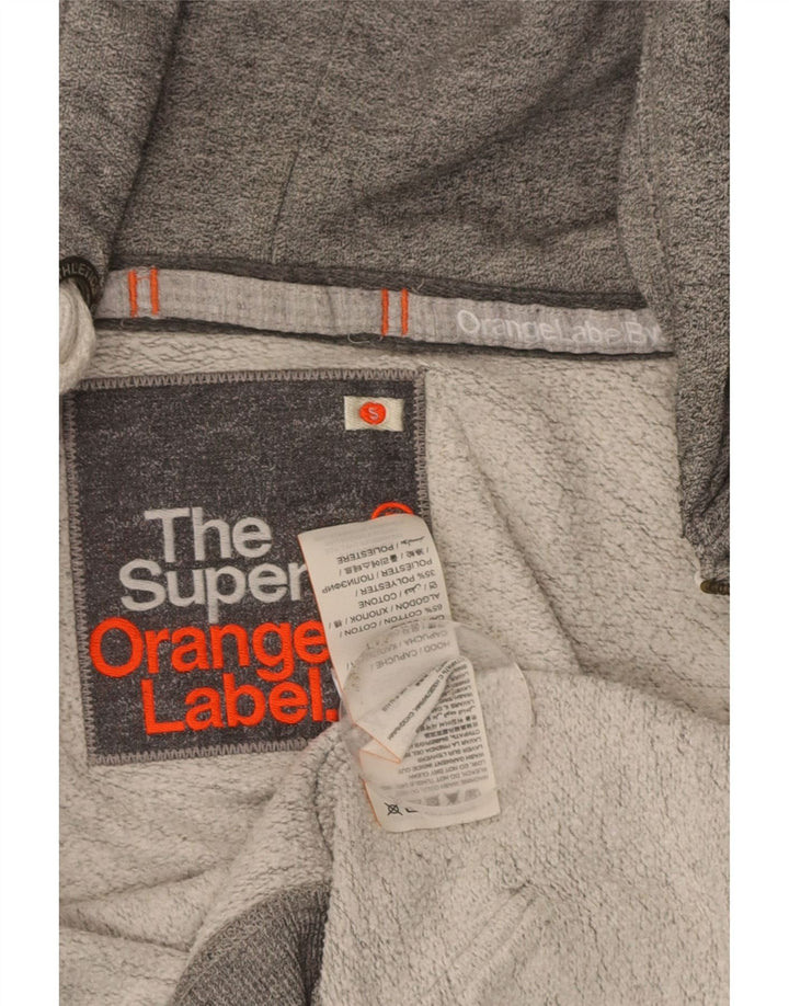 SUPERDRY Mens Zip Hoodie Sweater Small Grey Cotton