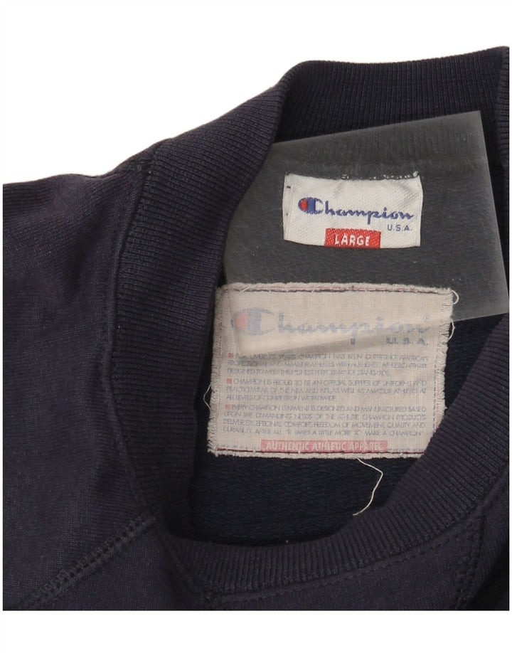Champion Herren-Sweatshirt mit Grafik, Größe L, Marineblau