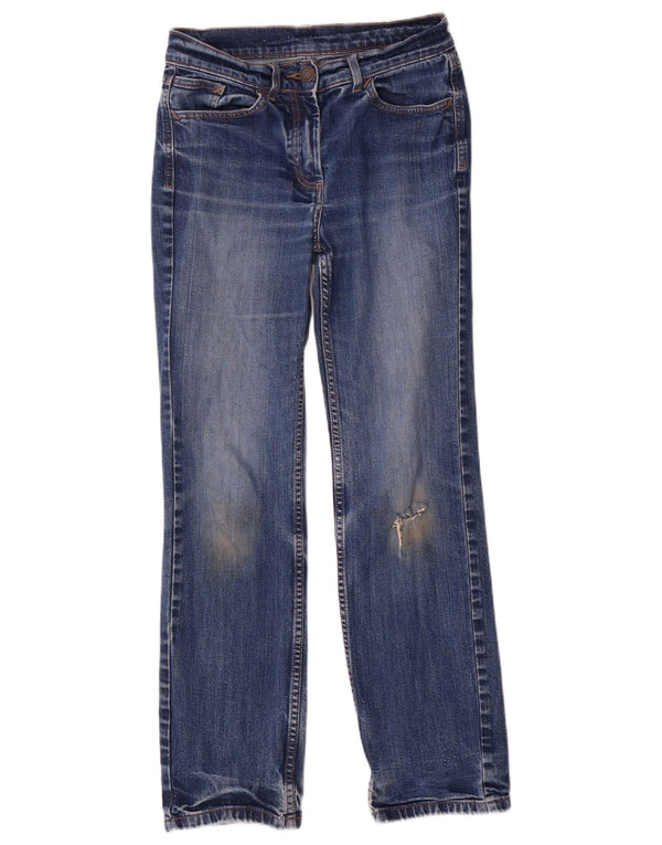 Marks & Spencer Damen Straight Jeans UK 8 Small W26 L29 Blaue Baumwolle