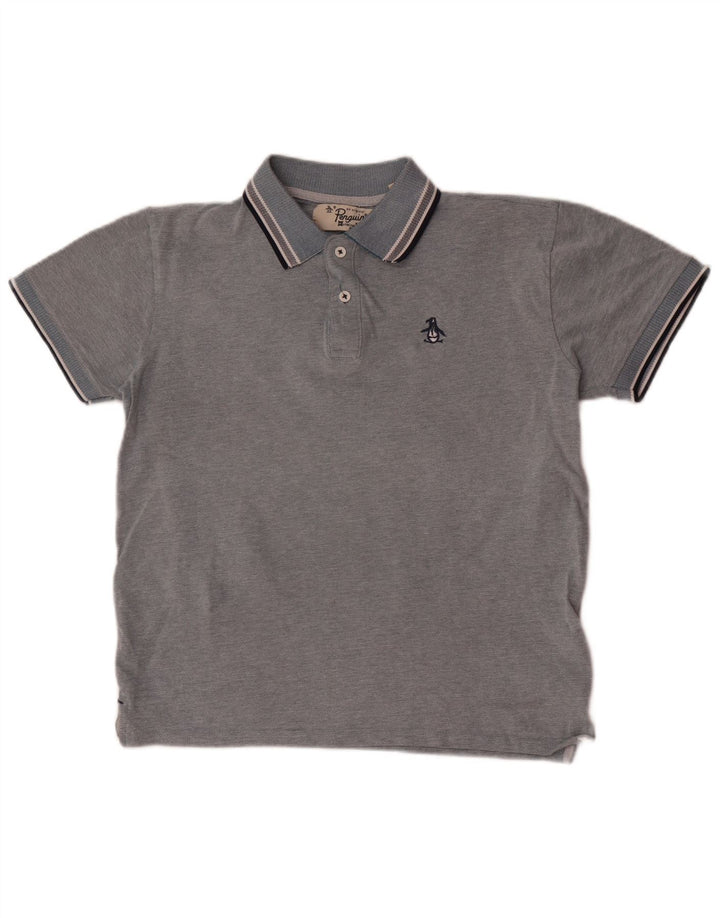Penguin Herren-Poloshirt mit normaler Passform, mittelgraue Baumwolle