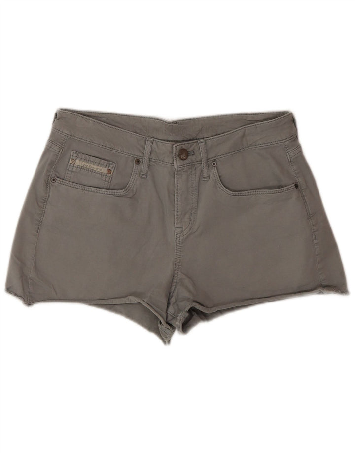 Calvin Klein Damen-Hotpants mit hoher Taille, W27, klein, graue Baumwolle