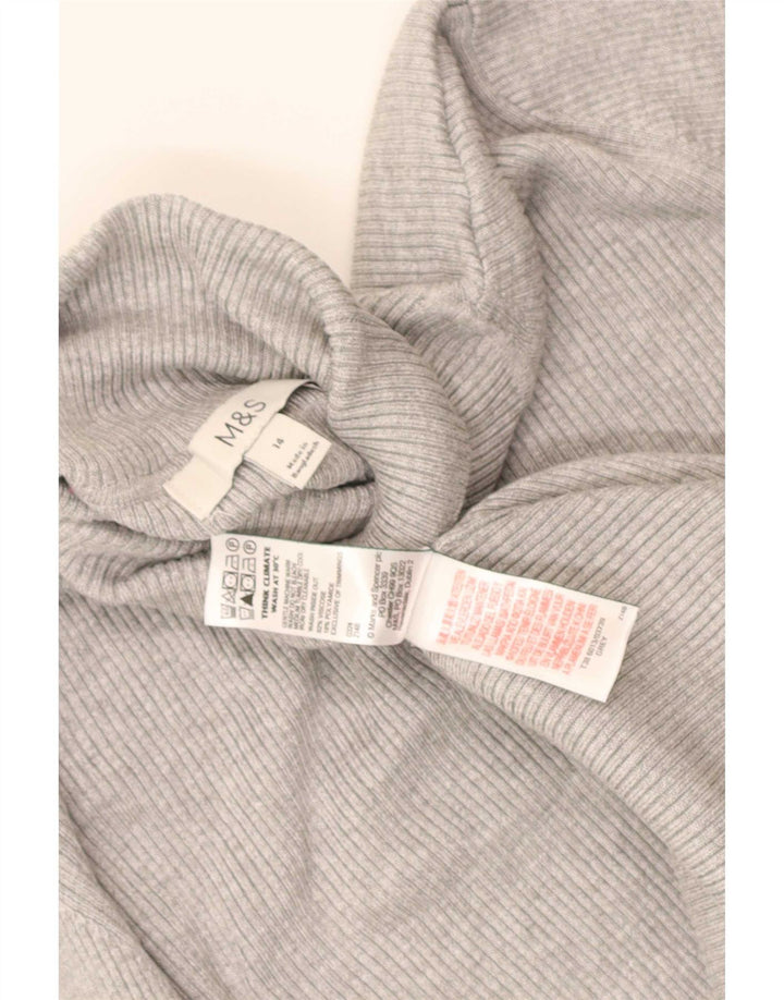 Marks & Spencer Rollkragenpullover für Damen, UK 14, mittelgraue Viskose