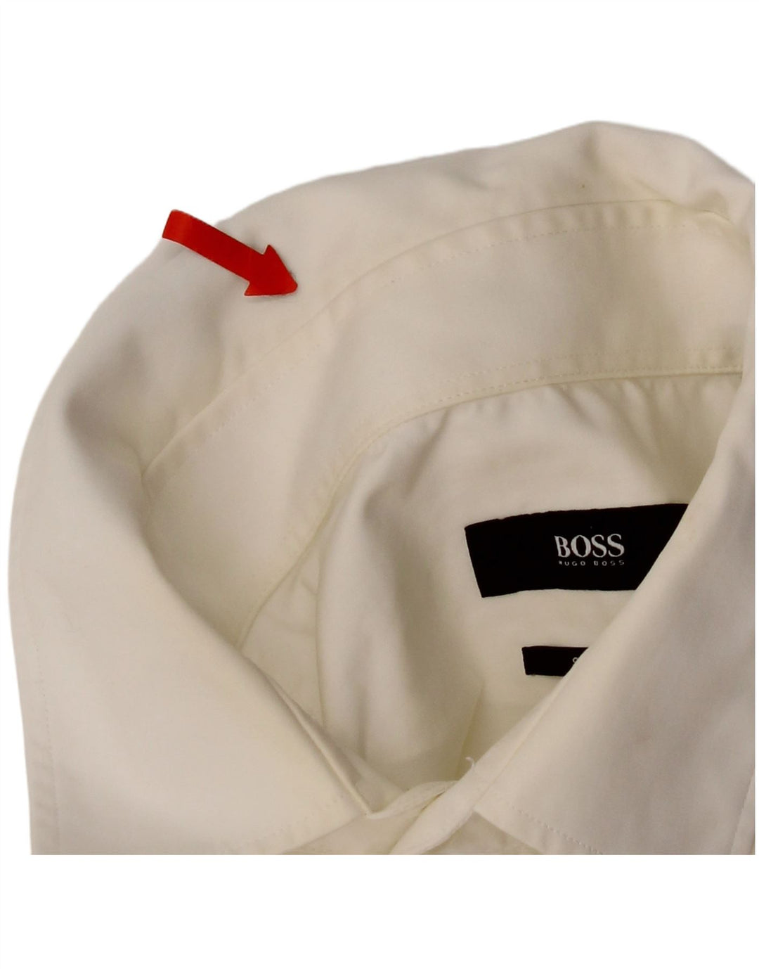 Hugo Boss Herren-Slim-Fit-Hemd, Größe 40, 15 3/4, mittelweiße Baumwolle