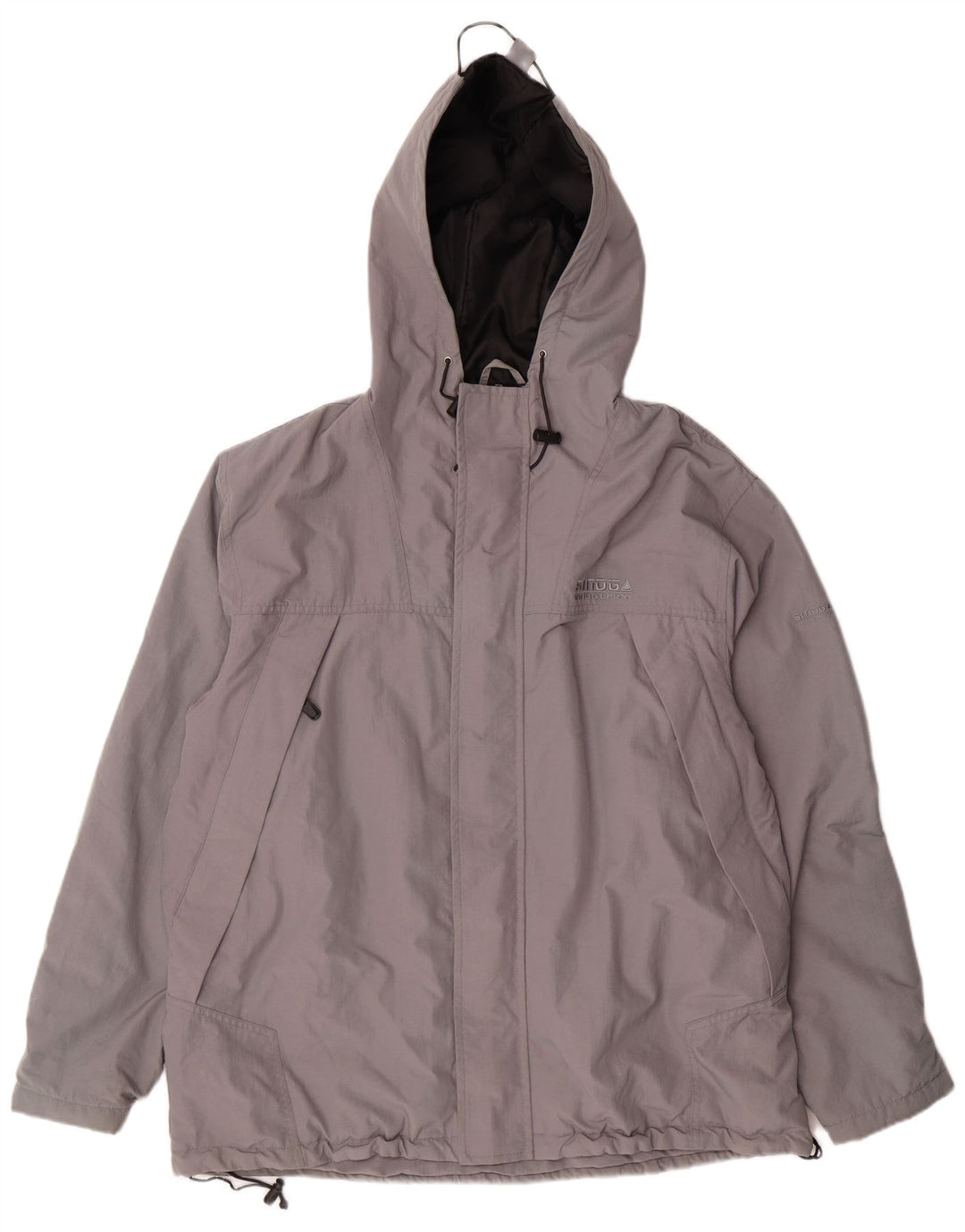 SMOG Mens Hooded Windbreaker Jacket UK 42 XL Grey Polyamide